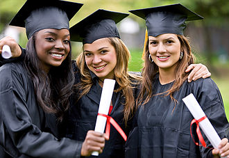 Graduates posing