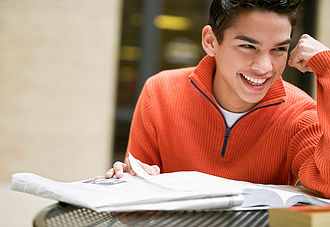 Boy studying